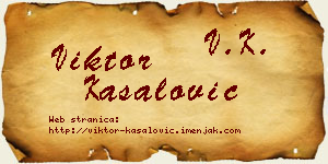Viktor Kasalović vizit kartica